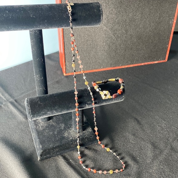 SET! Silpada Burgundy Blush Necklace N3347 and Fired Up stretch bracelet B3327. - Picture 4 of 5